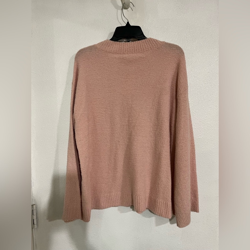 Nordstrom V-neck pullover NWOT sweater M pastel peach - Picture 5 of 6